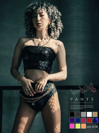 ハイウエストホットパンツカラーブルマ ダンス衣装【bombshell】(S/M)(メタルブラック/メタルホワイト/ブラック/ゴールド/シルバー/パープル/ブルー/メタルピンク/メタルレッド/メタルブルー/ピンク/オレンジ/イエロ