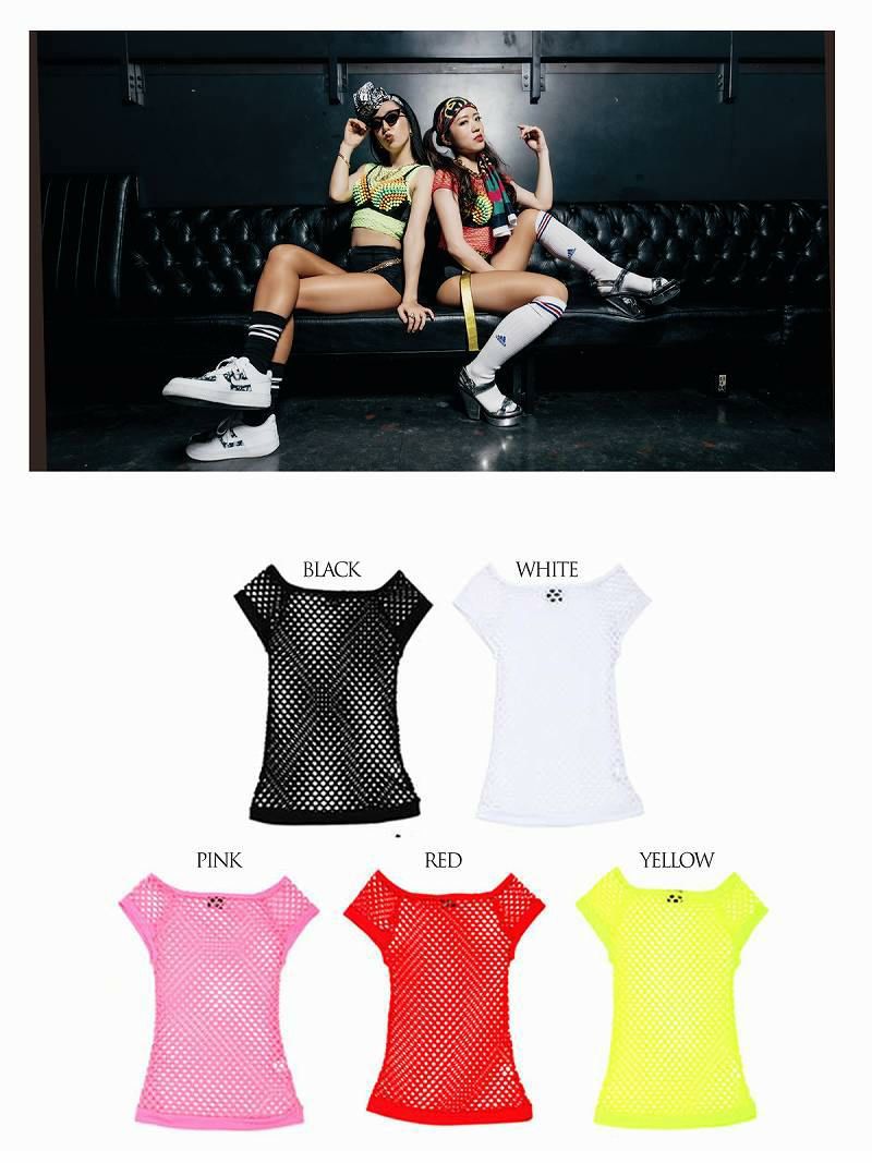 カラー半袖フィッシュネットTシャツ【bombshell/ボムシェル】