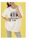 Uネックプリント半袖Tシャツ×リブパンツセットアップ【bombshell/ボムシェル】