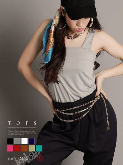全10色!￥カラータンクトップキャミソール ダンス衣装【bombshell】(M/L)(ブラック/オフホワイト/ライトグレー/ネイビー/レッド/ブラウン/ミント/ピンク/ターコイズ)