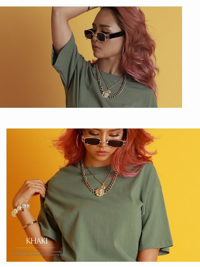 オーバーサイズ半袖無地Tシャツ【bombshell/ボムシェル】