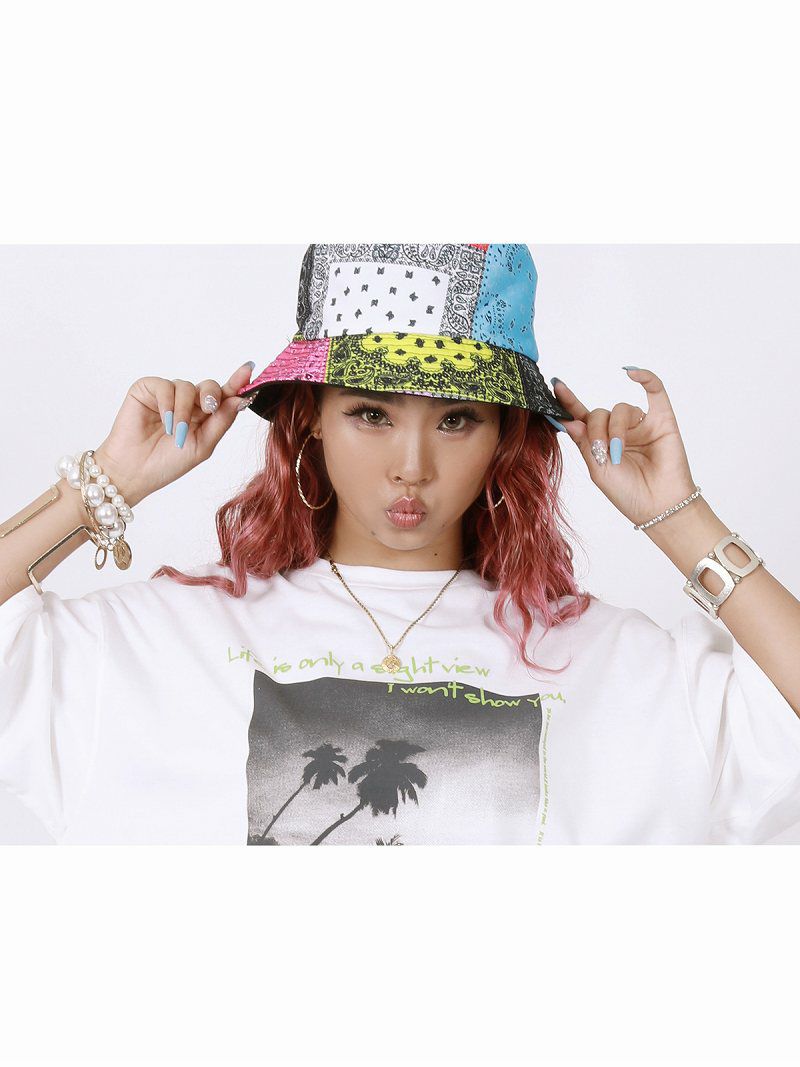 転写プリント5分袖クルーネックTシャツ【bombshell/ボムシェル】