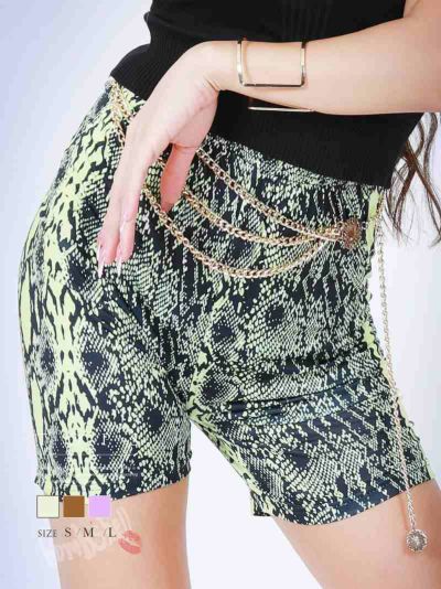 SALE￥1518→￥759！ パイソン柄ストレッチスパッツレギンス ダンス衣装【bombshell】(S/M/L)(ブラウン/グリーン/ピンク)