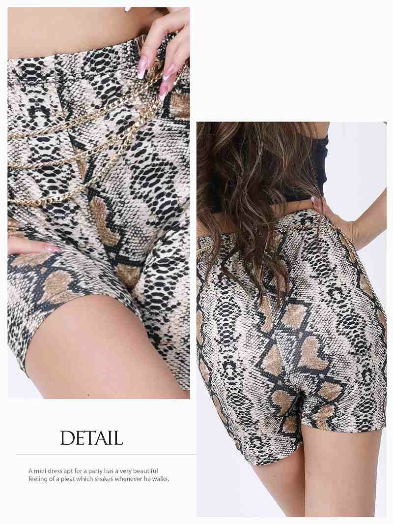 パイソン柄ストレッチスパッツレギンス