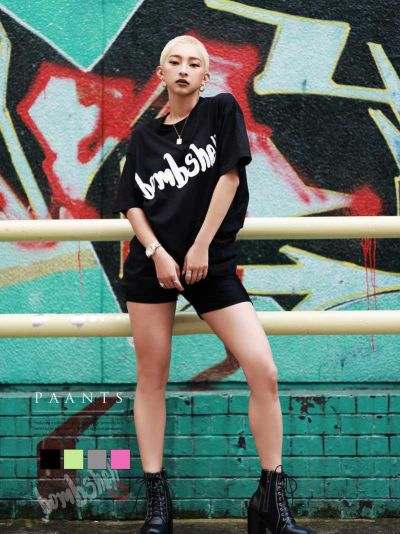 【SALE!￥1408→￥704】【メール便対応】カラバリ豊富!￥蛍光カラーショート丈レギンスパンツ【ダンス衣装通販bombshell/ボムシェル】(フリーサイズ)(グレー/ブラック/ピンク/イエロー)