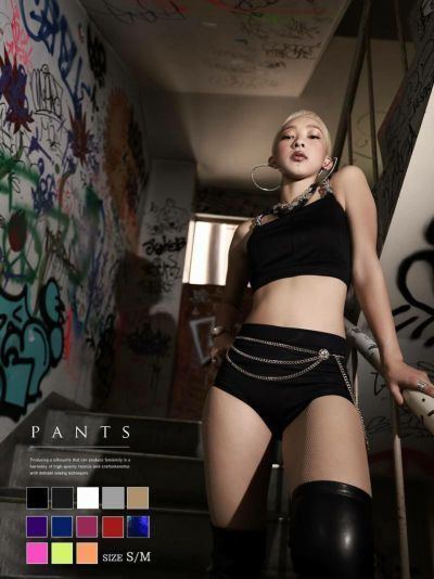カラバリ豊富！ハイウエストホットパンツ ダンス衣装【bombshell】(S/M)(メタルブラック/メタルホワイト/ブラック/ゴールド/シルバー/パープル/ブルー/メタルピンク/メタルレッド/メタルブルー/ピンク/オレンジ/イエ
