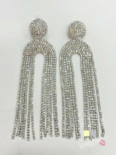 SALE￥1188→￥594！ ゴールド＆シルバーゴージャスリッチフリンジピアス【bombshell/ボムシェル】 ダンス衣装【bombshell】(フリーサイズ)(ゴールド/シルバー)