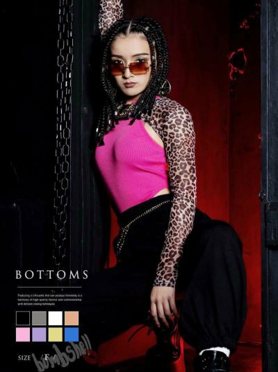 全8色!!無地ロングスウェットサルエルパンツ【ダンス衣装通販bombshell/ボムシェル】(フリーサイズ)(ホワイト/ピンク/オレンジ/イエロー/ライトグレー/ブラック/パープル/ロイヤルブルー)