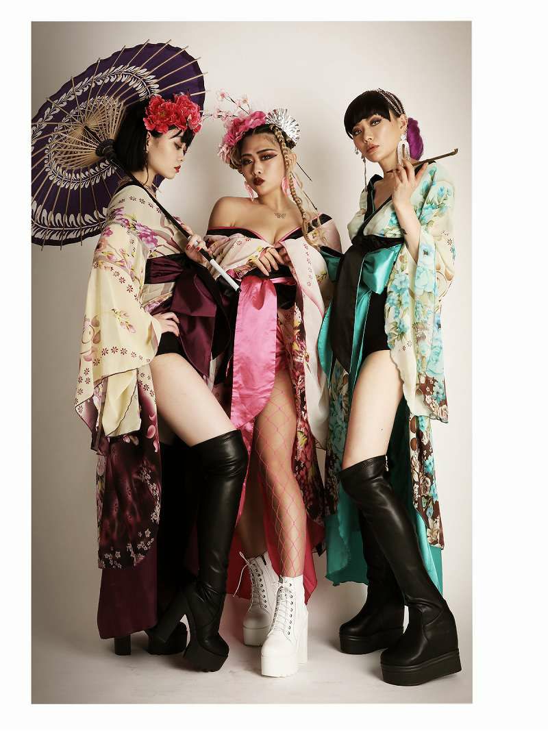全3色！花柄グラデーションバイカラー着物衣装【ダンス衣装通販bombshell/ボムシェル】