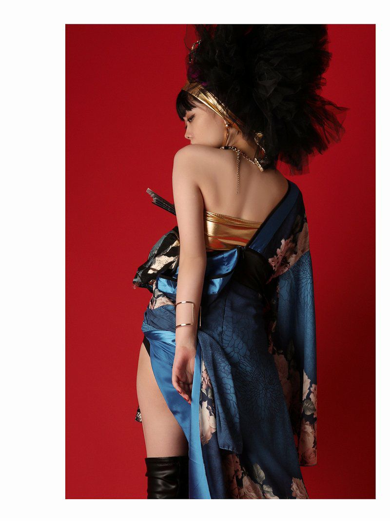 花魁遊女風オリエンタルモダン花柄シフォン和装衣装【ダンス衣装通販bombshell/ボムシェル】