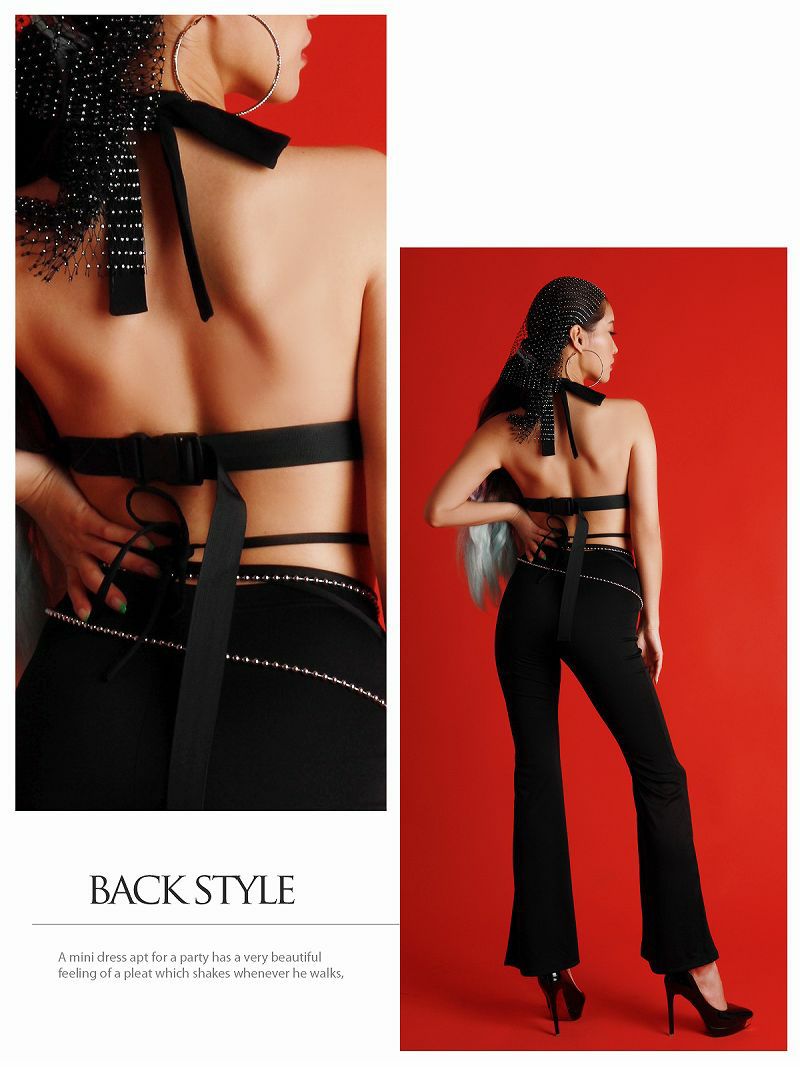 【メール便対応】フロントバックルベルトホルターネッククロップドトップス ダンス衣装韓国 kpop衣装 韓国ファッション 【ダンス衣装通販