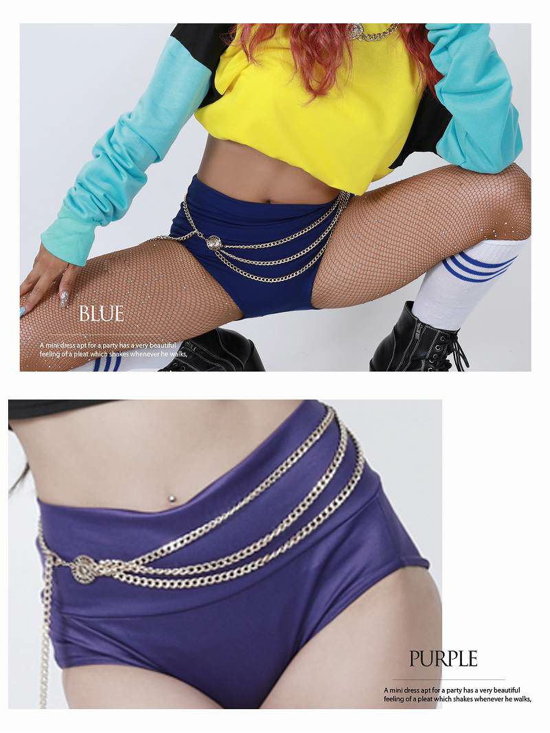 セクシーメタルカラーエナメルマイクロミニパンツ ダンス衣装韓国 kpop衣装 韓国ファッション 