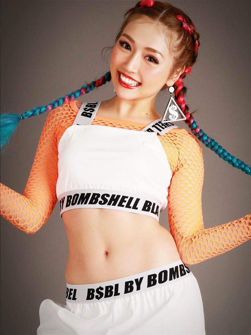 フィッシュネットカラーメッシュ長袖カットソートップス【ダンス衣装通販bombshell/ボムシェル】