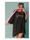 ビッグプリント入り七分袖Tシャツ