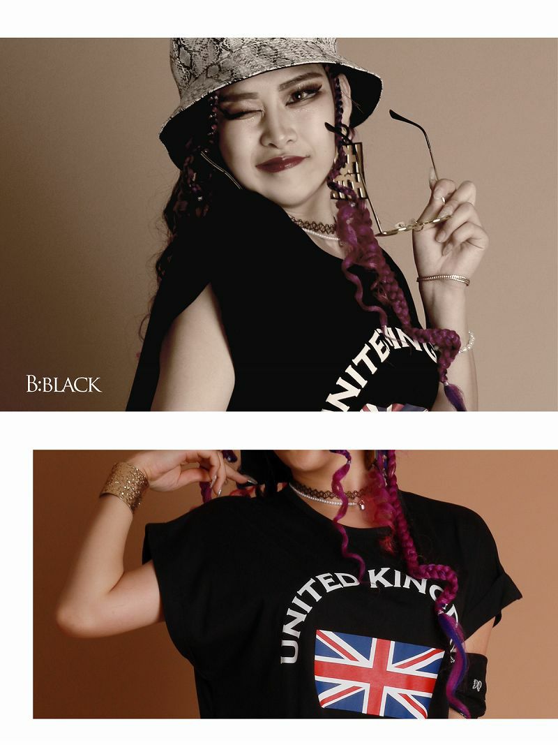 半袖ロングプリントTシャツ