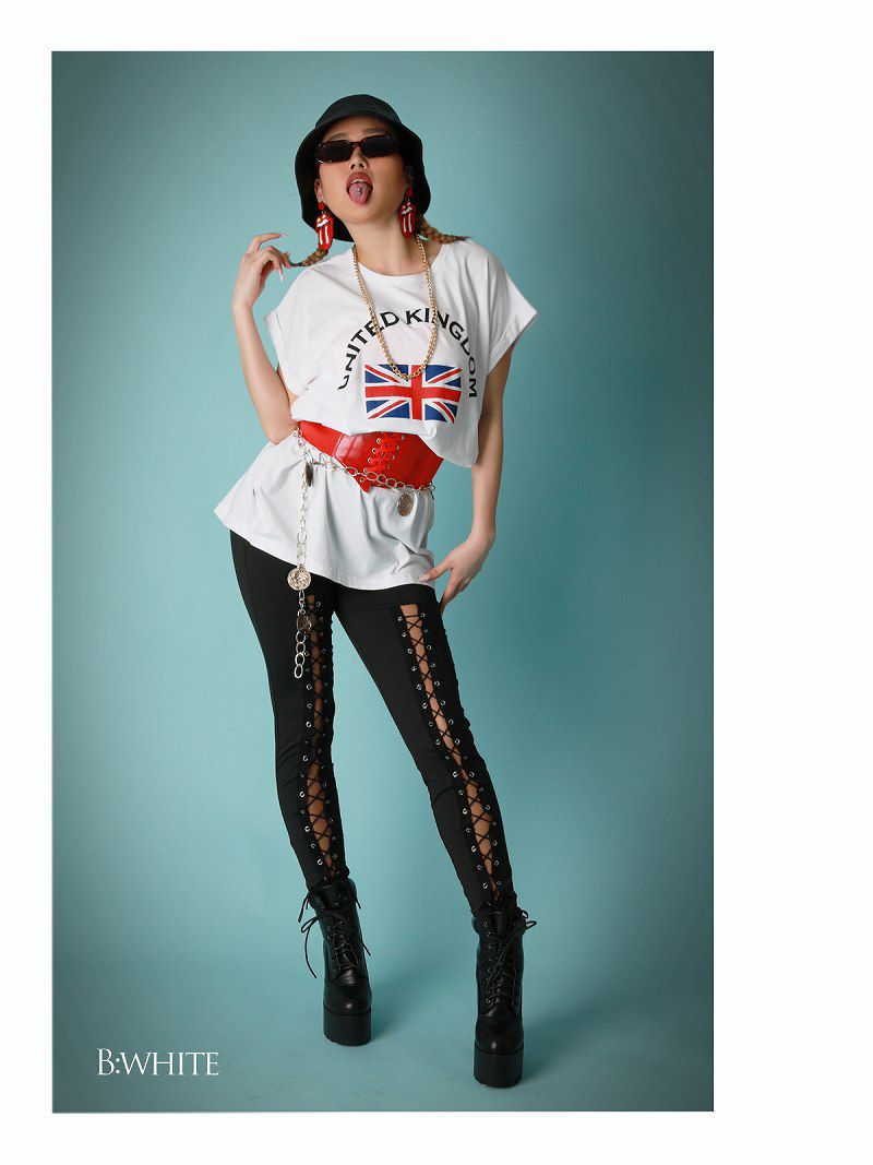 半袖ロングプリントTシャツ