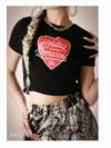 ハートプリントクロップド半袖Tシャツ