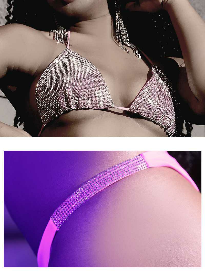SEXYビジューストーンビキニデザイン衣装セットアップ