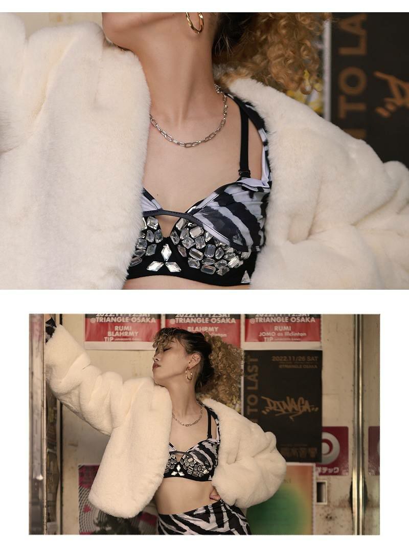 セクシーゼブラ柄ロングスカートセットアップ
