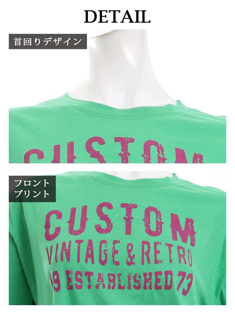 英字ピンクロゴプリント半袖Tシャツ