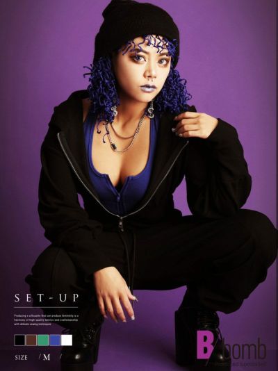 長袖パーカーロングパンツスウェットセットアップ【ダンス衣装通販bombshell/ボムシェル】(M)(グリーン/ブルー/ブラウン/ホワイト/ブラック)