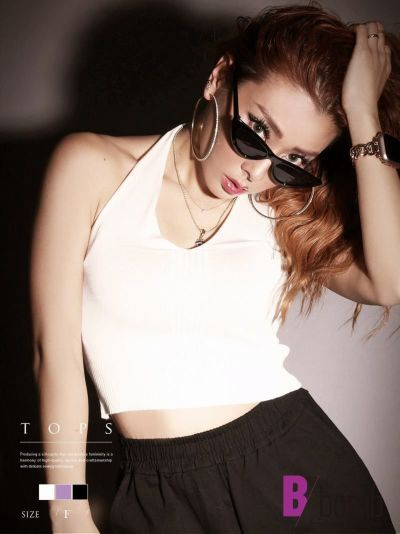 SALE￥1078→￥539！ 【メール便対応】ホルターネックミニ丈ニットビスチェ【ダンス衣装通販bombshell/ボムシェル】(フリーサイズ)(ブラック/ラベンダー/ホワイト)