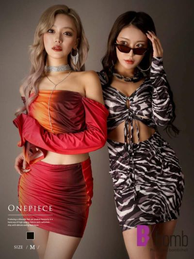 【メール便対応】ゼブラ柄セクシーミニ丈ワンピース【ダンス衣装通販bombshell/ボムシェル】(M)(ブラック)