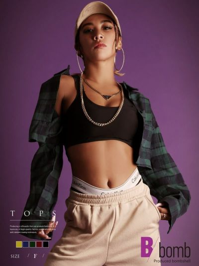 【SALE!￥1738→￥869】ネルシャツ風クロップド丈チェックライトアウター ストリート系【B/bomb】(フリーサイズ)(グリーン/レッド/イエロー/ブルー/ホワイト)