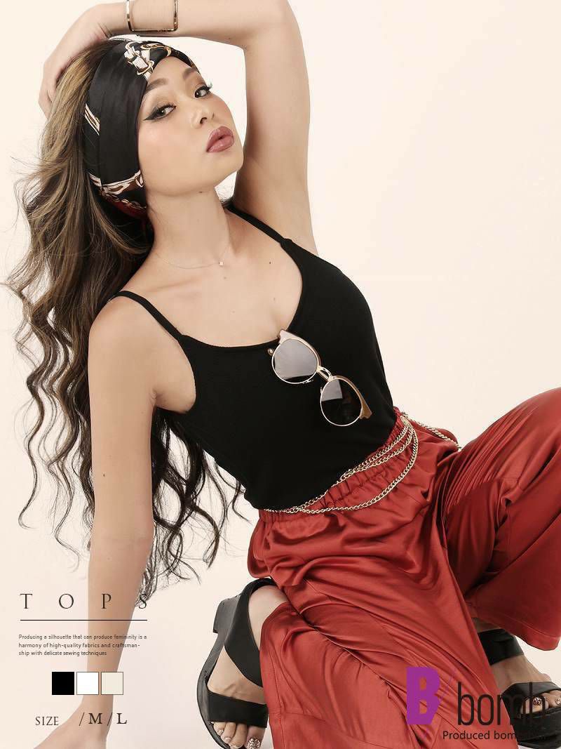 カップ付きリブインナーキャミソール