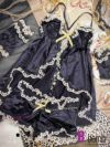 ブラックベビードールコスプレランジェリー レディースコスプレ3点セット