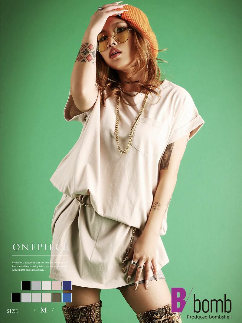 オーバーサイズコクーンシルエットTシャツワンピース