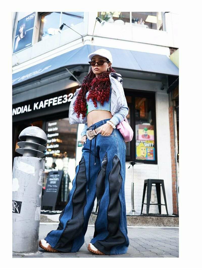 スーパーセール￥15800→￥14219！ NIKEジャージ×デニム再構築ワイド