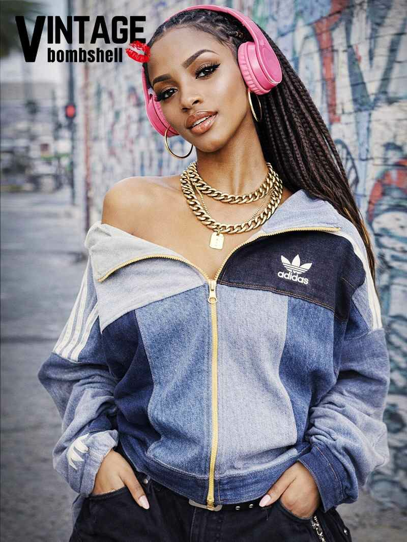 ブルーデニムパッチワーク再構築オーバーサイズGジャン【Bb