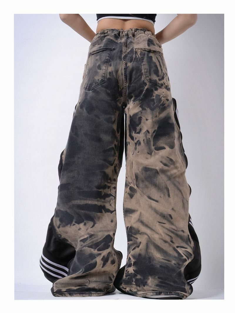 adidasリメイク4ジッパーケミカルウォッシュワイドパンツ【Bb